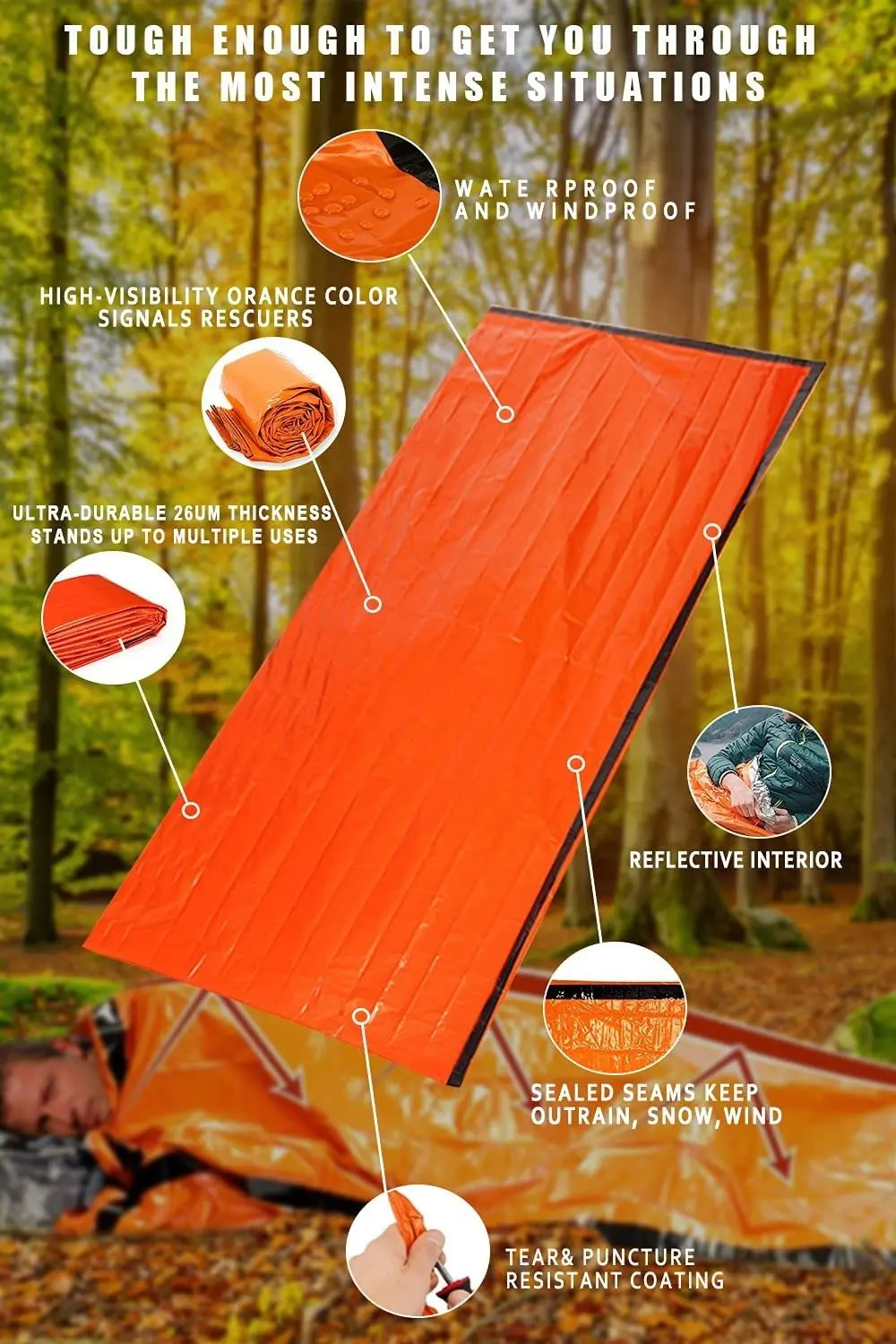 Emergency Camping Thermal Sleeping Bag features